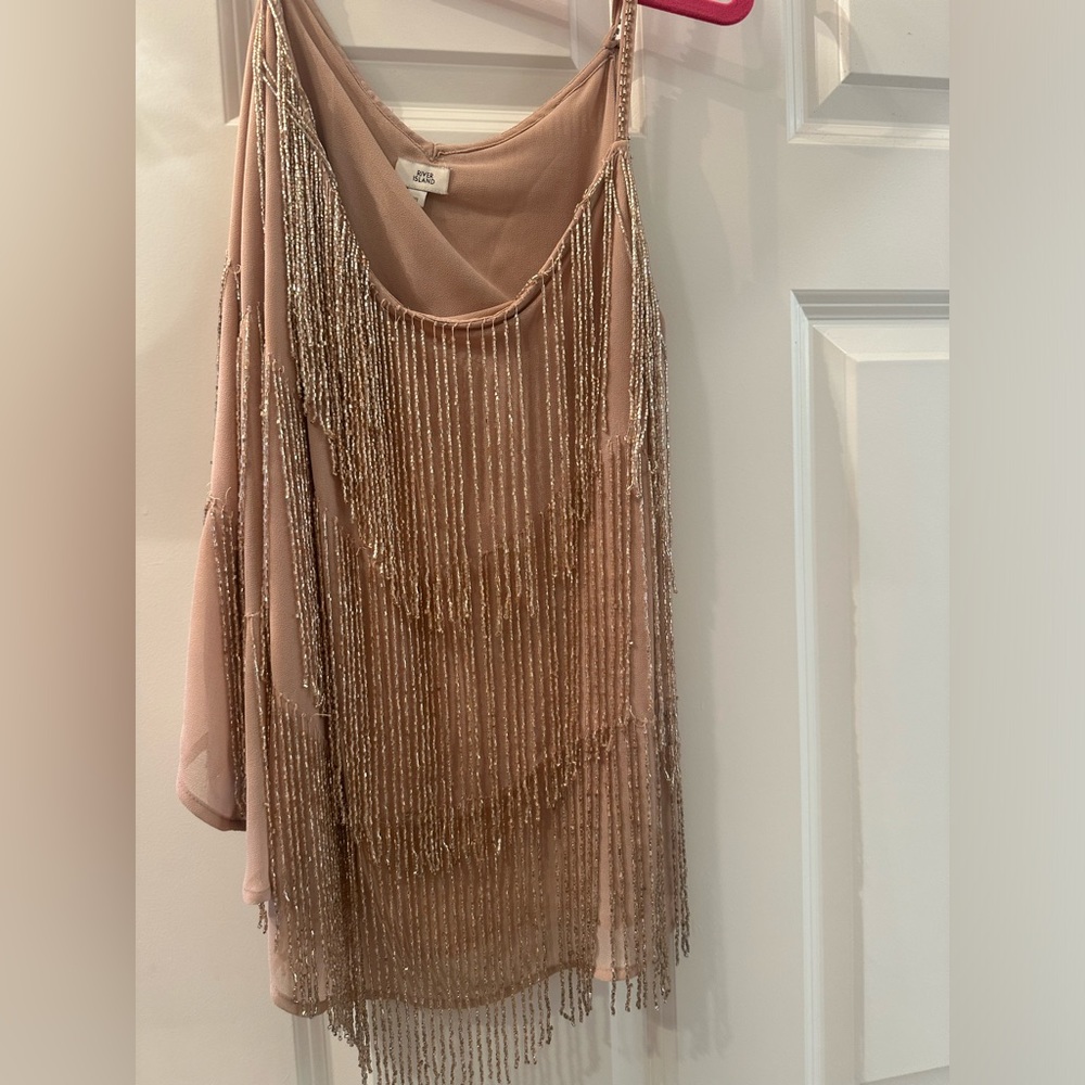 Beaded blush pink dressy tank